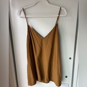 Free People Rust Brown V-Neck Spaghetti Strap Cami
